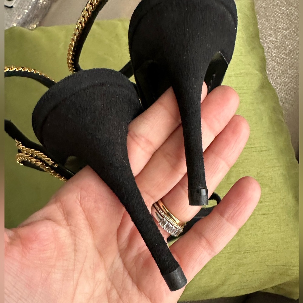 Giuseppe Coline Gold Chain Suede Sandal - Picture 4 of 6